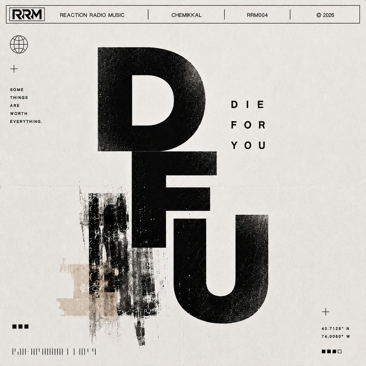 Die For You album cover — large DFU typography on a light textured background